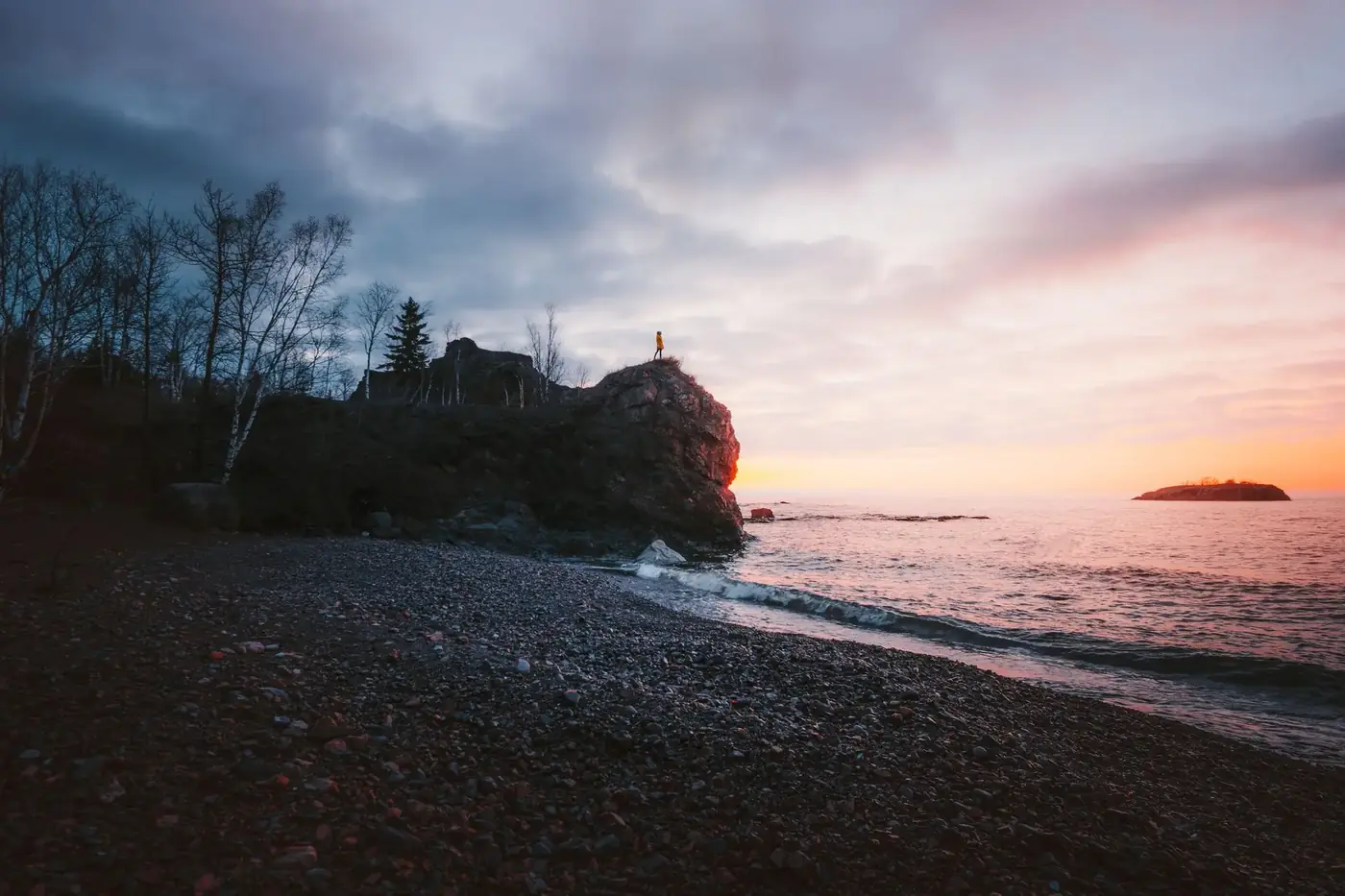 The North Shore of Lake Superior at dusk